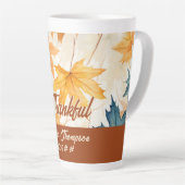 Ahorn-Blätter Dankbarer Erntedank Brunch Abendesse Milchtasse (Rechte Ecke)