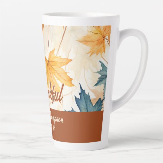 Ahorn-Blätter Dankbarer Erntedank Brunch Abendesse Milchtasse (Rechts)