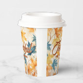 Ahorn-Blätter Dankbarer Erntedank Brunch Abendesse Pappbecher (Rechts)