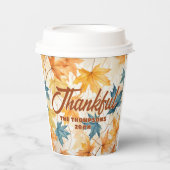 Ahorn-Blätter Dankbarer Erntedank Brunch Abendesse Pappbecher (Vorderseite)