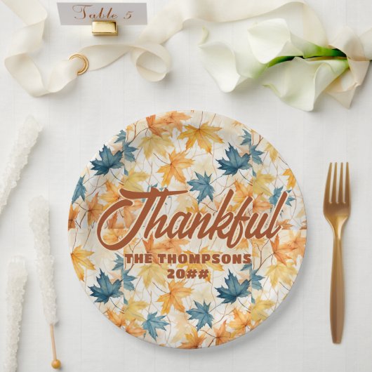 Ahorn-Blätter Dankbarer Erntedank Brunch Abendesse Pappteller (Hochzeit)