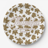 Ahorn-Blätter Dankbarer Erntedank Brunch Abendesse Pappteller (Vorderseite)
