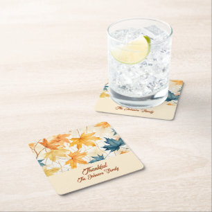 Ahorn-Blätter Dankbarer Erntedank Brunch Abendesse Rechteckiger Pappuntersetzer