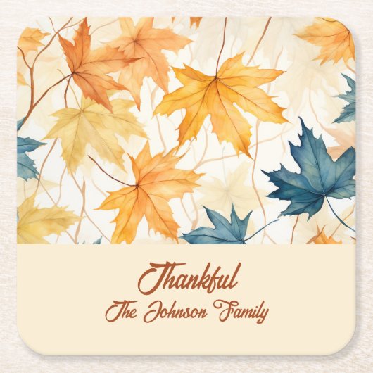 Ahorn-Blätter Dankbarer Erntedank Brunch Abendesse Rechteckiger Pappuntersetzer (Vorderseite)