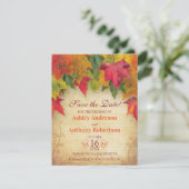 Ahorn-Blätter, die den Herbst des Datums sichern Save The Date (Stehend Vorderseite)