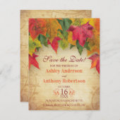 Ahorn-Blätter, die den Herbst des Datums sichern Save The Date (Vorne/Hinten)