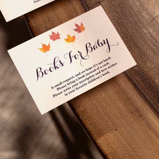 Ahorn-Blätter fallen Babyduschbücher für Baby Begleitkarte