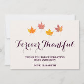 Ahorn-Blätter fallen Babydusche Dankeskarte (Vorderseite)