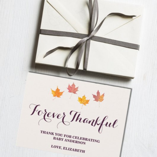 Ahorn-Blätter fallen Babydusche Dankeskarte