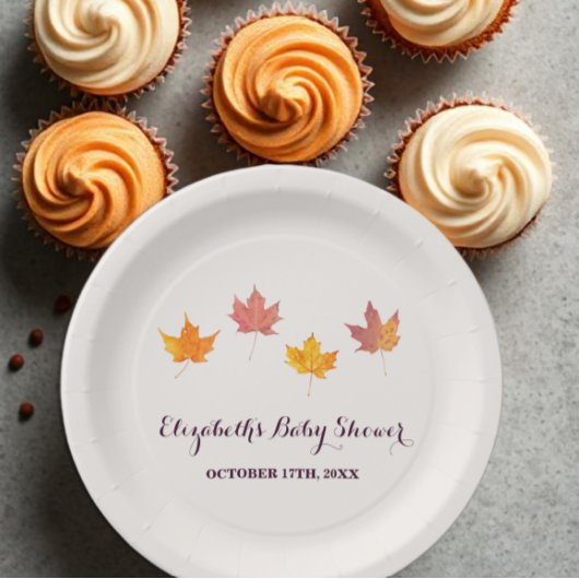 Ahorn-Blätter fallen Babydusche Pappteller