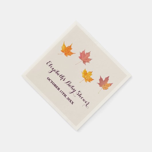 Ahorn-Blätter fallen Babydusche Serviette (Ecke)