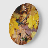 Ahorn-Blätter Gelbe Herbstnatur Große Wanduhr (Winkel)