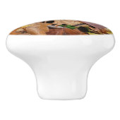 Ahorn-Blätter Gelbe Herbstnatur Keramikknauf (Seitenansicht)