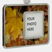 Ahorn-Blätter Gelbe Herbstnatur Rahmen-Ornament Silber (Rechts)
