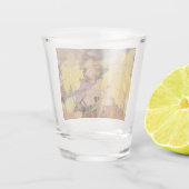 Ahorn-Blätter Gelbe Herbstnatur Schnapsglas (Rückseite)
