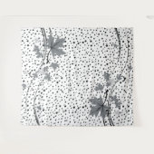 Ahorn-Blätter, graue und schwarze Polka-Punkte Wandteppich (Vorderseite (Horizontal))