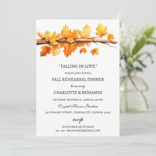 Ahorn-Blätter Herbst Themenabend Probe Herbst Einladung (Stehend Vorderseite)