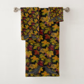 Ahorn-Blätter Herbstschwarze Krähen Badhandtuch Set (Insitu)