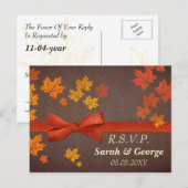 Ahorn-Blätter Hochzeit rsvp Einladungspostkarte (Vorne/Hinten)