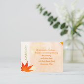 Ahorn-Blätter Hochzeitsempfang Begleitkarte (Stehend Vorderseite)