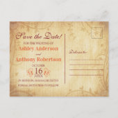 Ahorn-Blätter Hochzeitsherbst Save the Date Ankündigungspostkarte (Rückseite)