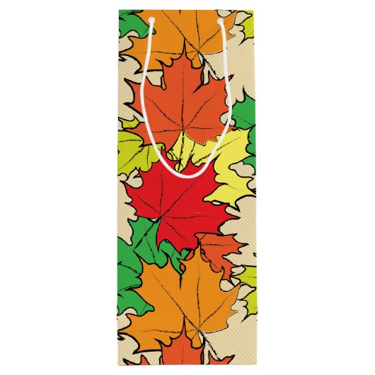 Ahorn-Blätter I Geschenktüte Für Weinflaschen (Rückseite)