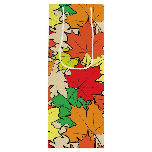 Ahorn-Blätter I Geschenktüte Für Weinflaschen (Vorderseite)
