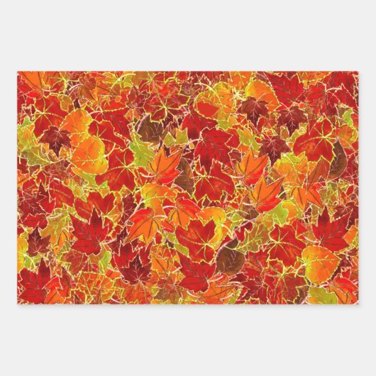 Ahorn-Blätter im Herbst/Herbst, Pumpkin Geschenkpapier Set (Vorderseite)