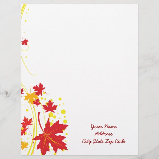 Ahorn-Blätter in Herbstfarben mit benutzerdefinier Briefbogen (Vorderseite)