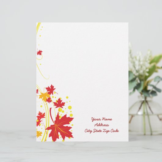 Ahorn-Blätter in Herbstfarben mit benutzerdefinier Briefbogen (Stehend Vorderseite)