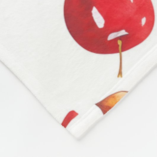 Ahorn-Blätter, Kirschen, Äpfel Fleecedecke (Ecke)