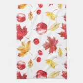 Ahorn-Blätter, Kirschen, Äpfel Geschirrtuch (Vertikal)