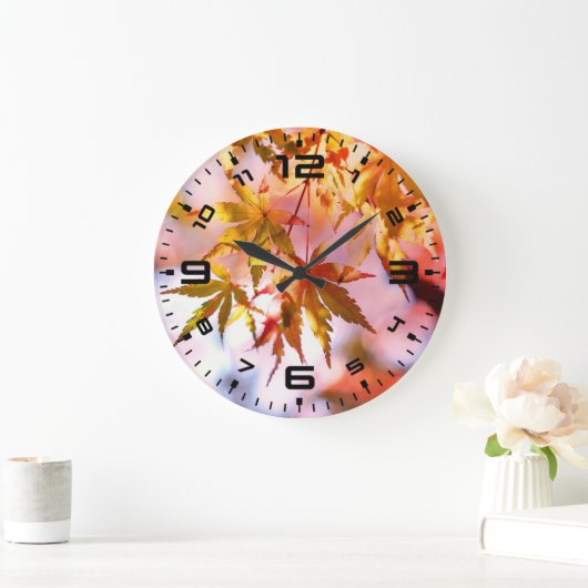 Ahorn-Blätter Landschaftsgestaltung-21355 Große Wanduhr (Zuhause)