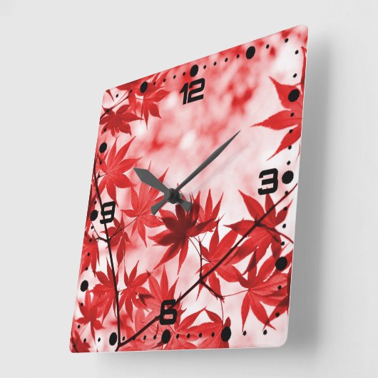 Ahorn-Blätter Landschaftsgestaltung-21355 Quadratische Wanduhr (Winkel)