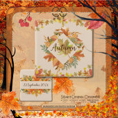 Ahorn-Blätter Monogramm und Datum Beibehaltung Ver Keramikornament