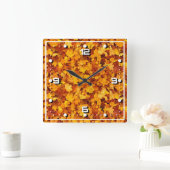 Ahorn-Blätter Muster-25877 Quadratische Wanduhr (Zuhause)
