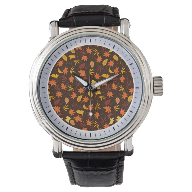 Ahorn-Blätter Muster-45947 Armbanduhr (Vorderseite)