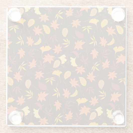 Ahorn-Blätter Muster-45947 Glasuntersetzer (Rückseite)