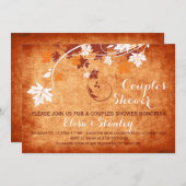 Ahorn-Blätter Orange-Hochzeit im Herbst-Paare Dusc Einladung (Vorne/Hinten)