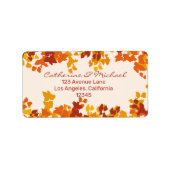 Ahorn-Blätter Orange & Terracotta Herbsthochzeit Adressaufkleber (Vorne)