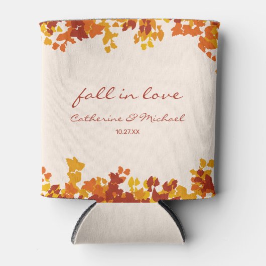 Ahorn-Blätter Orange & Terracotta Herbsthochzeit Dosenkühler (Vorderseite)