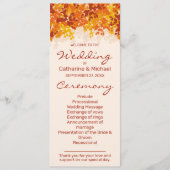 Ahorn-Blätter Orange & Terracotta Herbsthochzeit Programm (Vorderseite)
