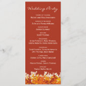 Ahorn-Blätter Orange & Terracotta Herbsthochzeit Programm (Rückseite)