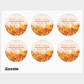 Ahorn-Blätter Orange & Terracotta Herbsthochzeit Runder Aufkleber (Blatt)