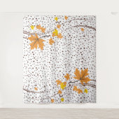 Ahorn-Blätter Orange- und Braunpolka Wandteppich (Vorderseite)