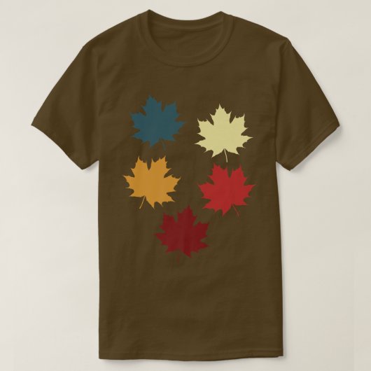 Ahorn Blätter Retro Herbst Liebe Saison T-Shirt (Design vorne)