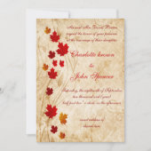 Ahorn-Blätter Rustikale Hochzeit im Herbst Einladung (Vorderseite)