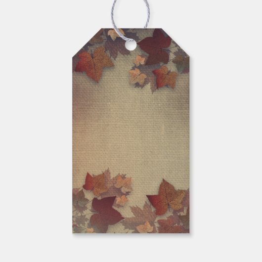 Ahorn-Blätter und Mason Jars-Hochzeit im Herbst Geschenkanhänger (Rückseite)