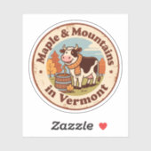 Ahorn & Gebirge_ Vermont Herbstkunstwerk Inspirier Aufkleber (Blatt)