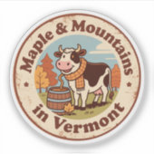 Ahorn & Gebirge_ Vermont Herbstkunstwerk Inspirier Aufkleber (Vorderseite)